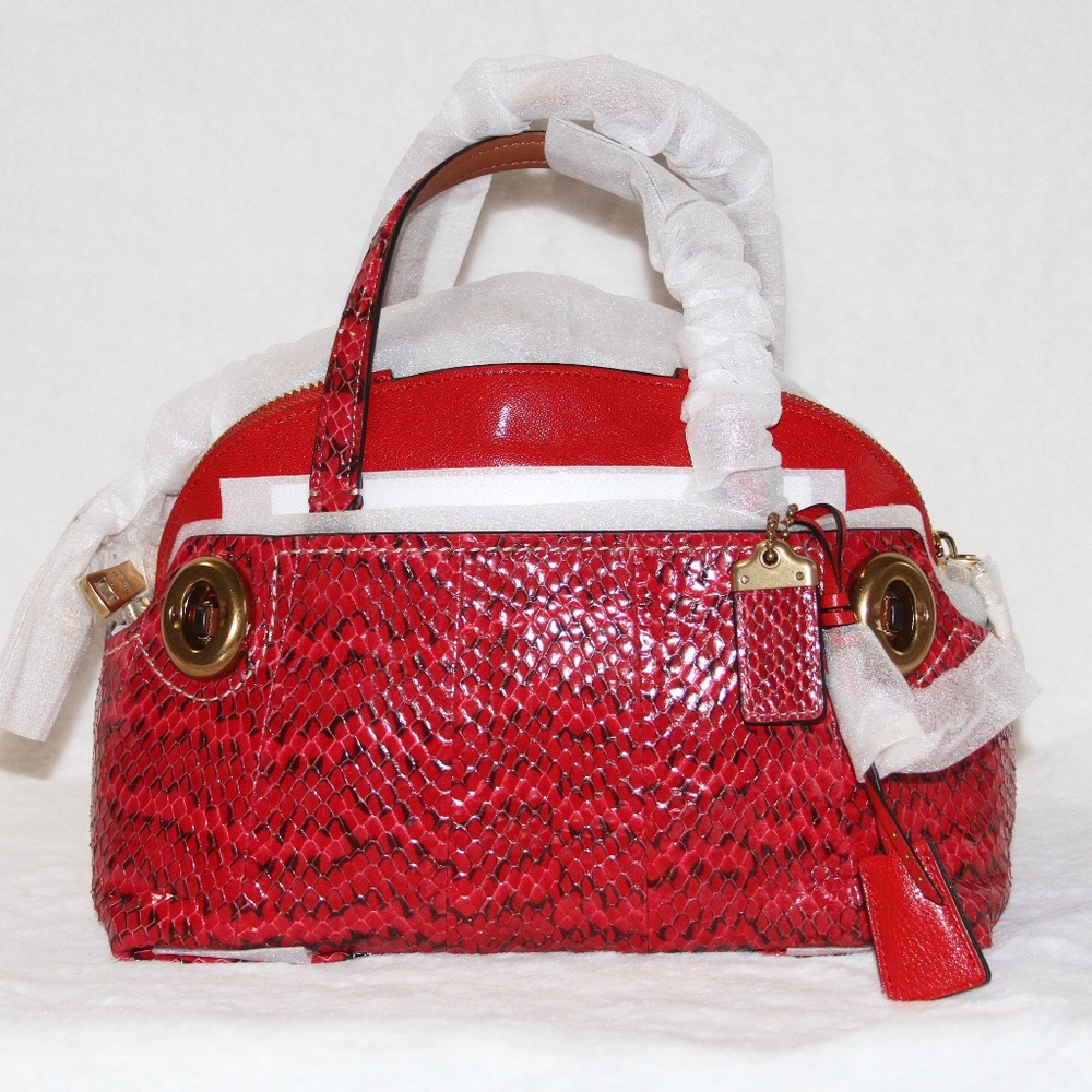 RARE COACH 1941 Collection Whipsnake Leather Outlaw 36 Satchel Purse Handbag NWT